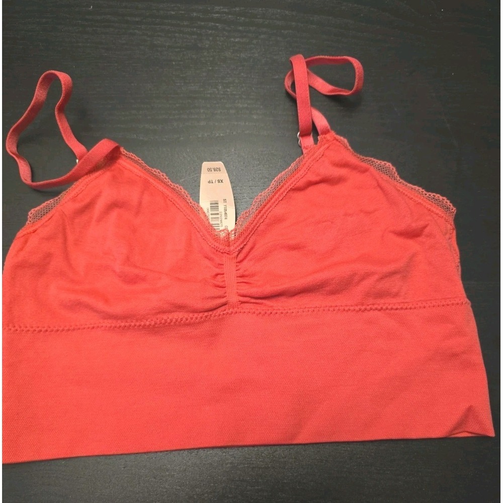 NWT Victoria's Secret XS Hot Pink Lace Trimmed Bralette NOS 2015 Training Bra